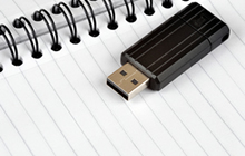 usb stick on paper