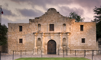 Front Saturated View of the Alamo in Texas